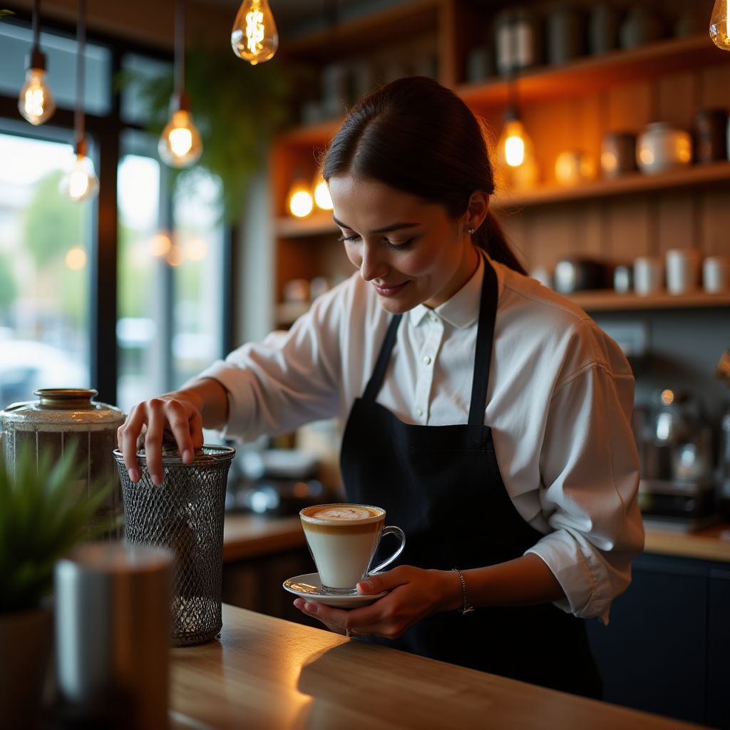 Barista preparing espresso in a cozy Melbourne cafe